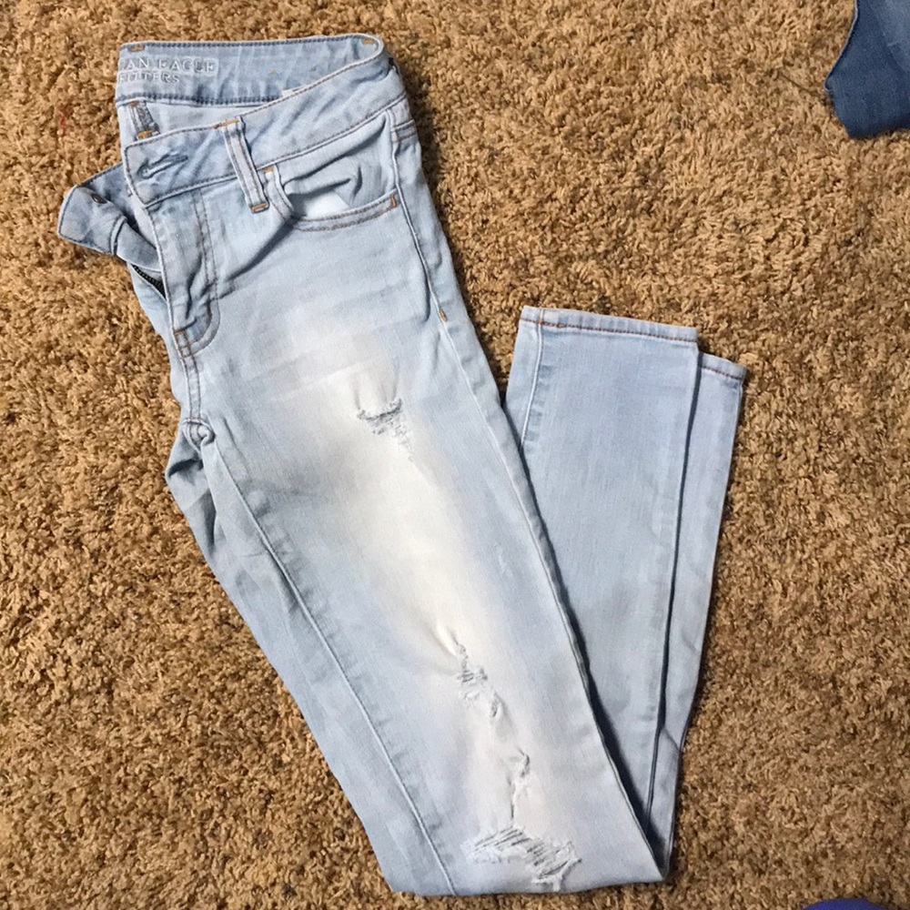 Distressed AEO jeans.